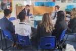 Gareth speaking with Sixth Form students at Chesham Grammar School